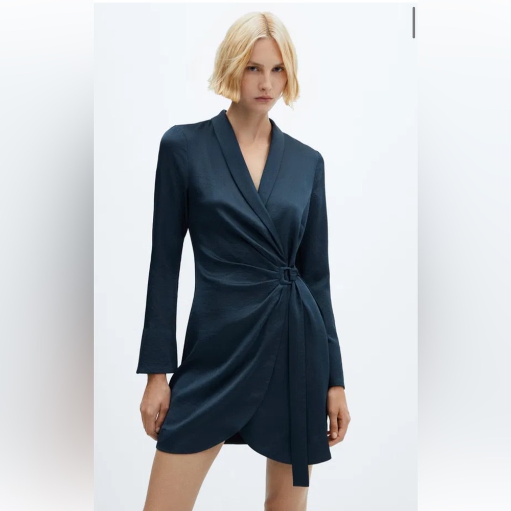 MNG black wrap dress